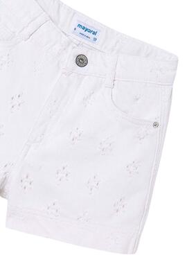 Short Mayoral Sarga Fantasía Blanc Pour Fille