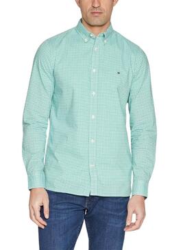 Chemise Tommy Hilfiger Flex Textured Vert pour Homme