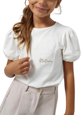 T-shirt Mayoral Applique Beige for Girls