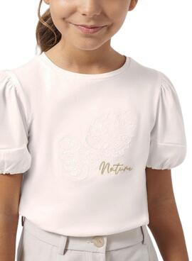 T-shirt Mayoral Applique Beige for Girls