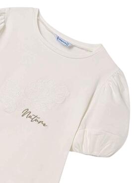 T-shirt Mayoral Applique Beige for Girls