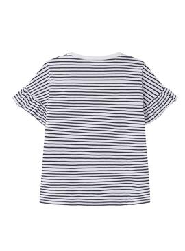 Maillot Pepe Jeans Oneida à rayures blanc pour fille