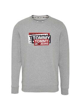Sweat Tommy Jeans Multi Corp Logo Gris Homme
