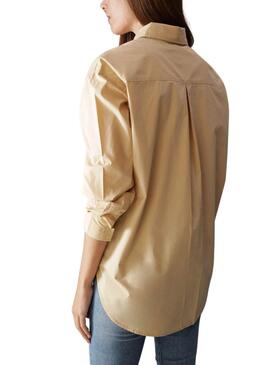 Chemise Calvin Klein tissé Label Camel Femme