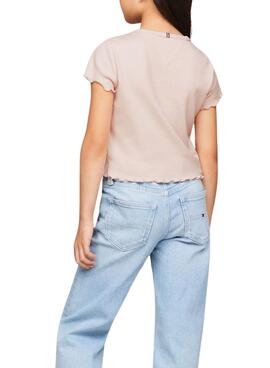 T-shirt Tommy Hilfiger Essential Rib Rose Fille