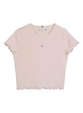 T-shirt Tommy Hilfiger Essential Rib Rose Fille