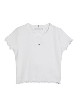 T-shirt Tommy Hilfiger Essential Rib Blanc Fille