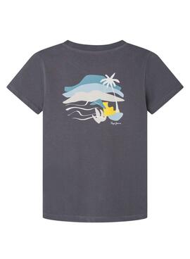 T-shirt Pepe Jean Rence Gris Pour Garçon