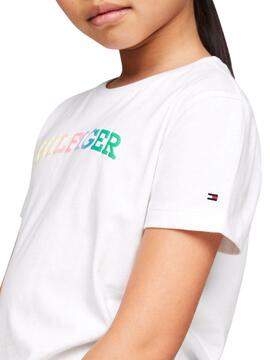 T-shirt Tommy Hilfiger Monotype Blanc Pour Fille