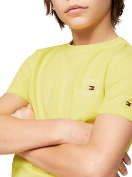 T-shirt Tommy Hilfiger Logo Jaune Pour Enfant