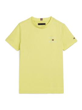 T-shirt Tommy Hilfiger Logo Jaune Pour Enfant