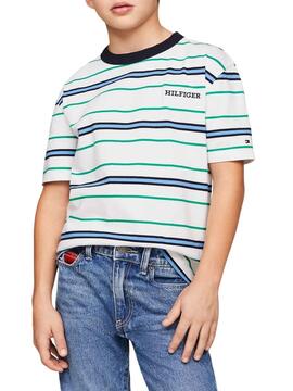 T-shirt Tommy Hilfiger Monotype à rayures pour enfant