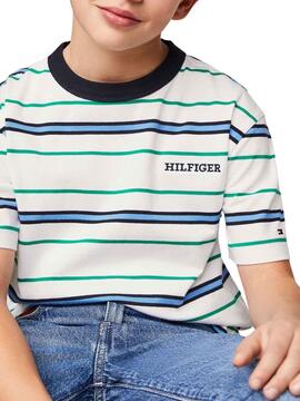 T-shirt Tommy Hilfiger Monotype à rayures pour enfant