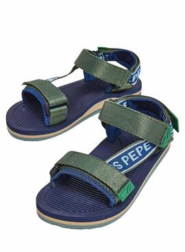 Tongs Pepe Jeans Pool One Vert Pour Enfant