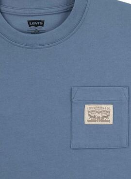 T-shirt Levi's Curved Bleu Pour Enfant.