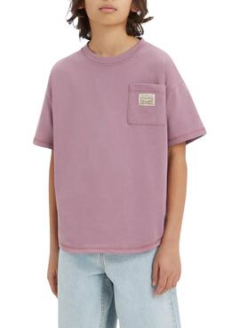 T-shirt Levi's Curved Purple For Child