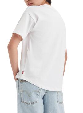 T-shirt Levis Courbé Blanc Pour Enfant