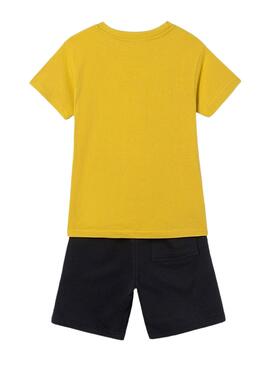 Ensemble t-shirt et pantalon Mayoral Waves Jaune Pour Garçon