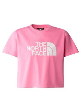 T-shirt The North Face Crop Easy Rose pour Fille