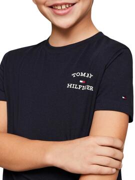 T-shirt Tommy Hilfiger Logo Marine pour enfant