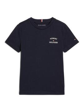 T-shirt Tommy Hilfiger Logo Marine pour enfant