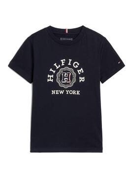 T-shirt Tommy Hilfiger Monotype Marine pour enfant