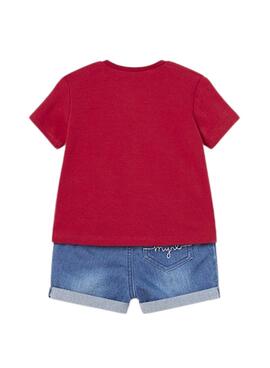 Ensemble Mayoral Short en Denim Rouge Bébé