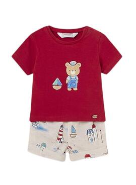 Ensemble Mayoral Short Pantalon T-shirt Rouge Bébé