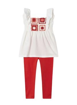 Ensemble Mayoral Leggings Crochet Rouge pour Fille