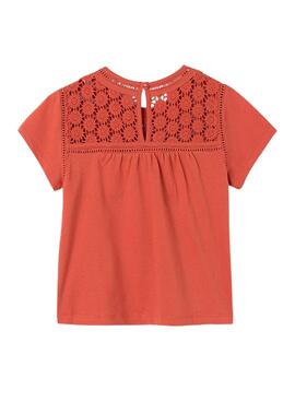 T-shirt Mayoral combinée Citrouille Orange Fille