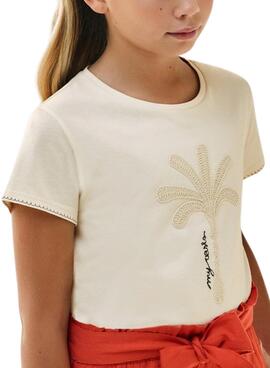 T-shirt Mayoral Graphique Beige pour Fille