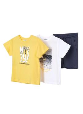 Ensemble Mayoral 2 T-shirts Jaune Blanc Enfant