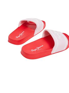 Tongs Pepe Jeans Slider Rouge pour Fille