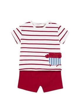 Ensemble Mayoral 4 pièces bleu et rouge pour bébé