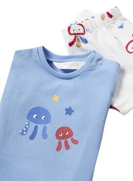 Ensemble Mayoral 4 pièces bleu et rouge pour bébé