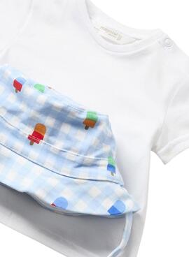 Ensemble Mayoral Salopette Imprimée Tricot Bleue pour Bébé