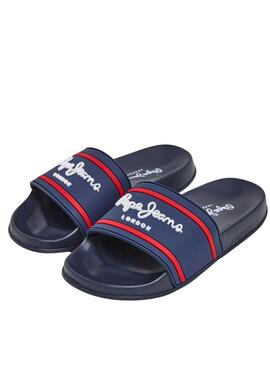 Tongs Pepe Jeans Slider Marine Pour Enfant