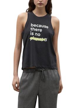 T-shirt Ecoalf Underlined Gris pour Femme