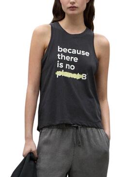 T-shirt Ecoalf Underlined Gris pour Femme