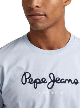 T-shirt Pepe Jeans Eggo Bleu pour Homme
