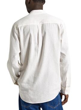 Chemise Pepe Jeans Pamphill Beige pour Homme