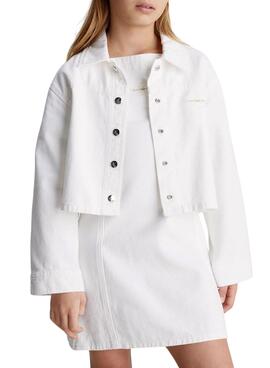 Veste Calvin Klein en denim blanc pour fille