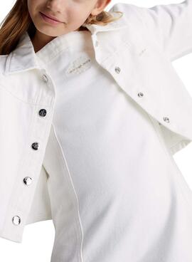 Veste Calvin Klein en denim blanc pour fille