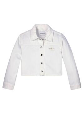 Veste Calvin Klein en denim blanc pour fille