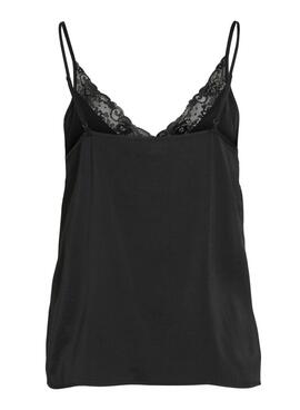 Top Vila Vicava V-Neck encaje negro para mujer.