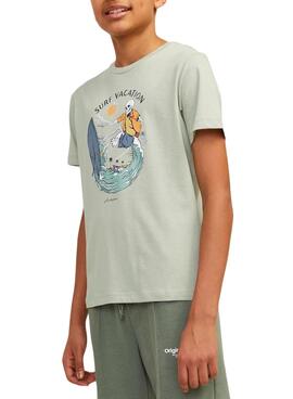 T-shirt Jack And Jones Zion Verte Pour Enfant