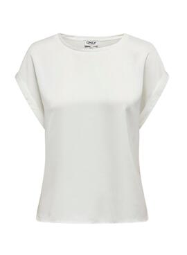 Top Only Lieke Satin blanc pour femme