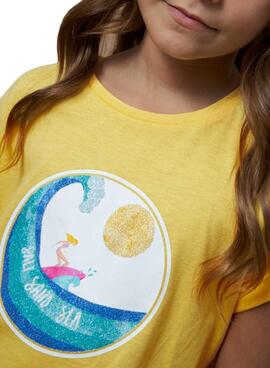 T-shirt Mayoral Imprimé jaune Pour Fille