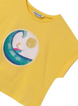 T-shirt Mayoral Imprimé jaune Pour Fille