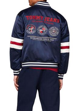 Veste bomber Tommy Jeans Varsity Explorer marine pour homme